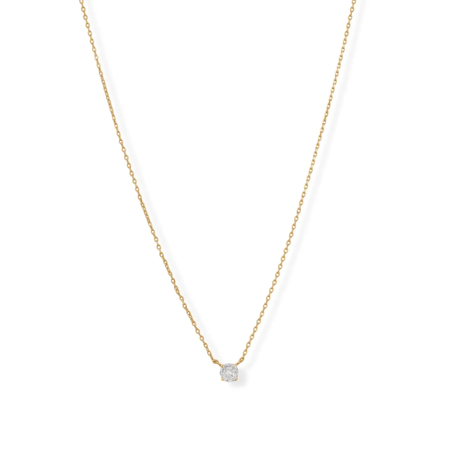 14 Karat Gold Plated CZ Necklace