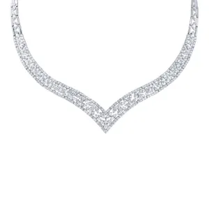 18k White Gold Diamond Necklace - 10.98ct V0086