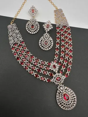AD Color Stone four layer Short Necklace