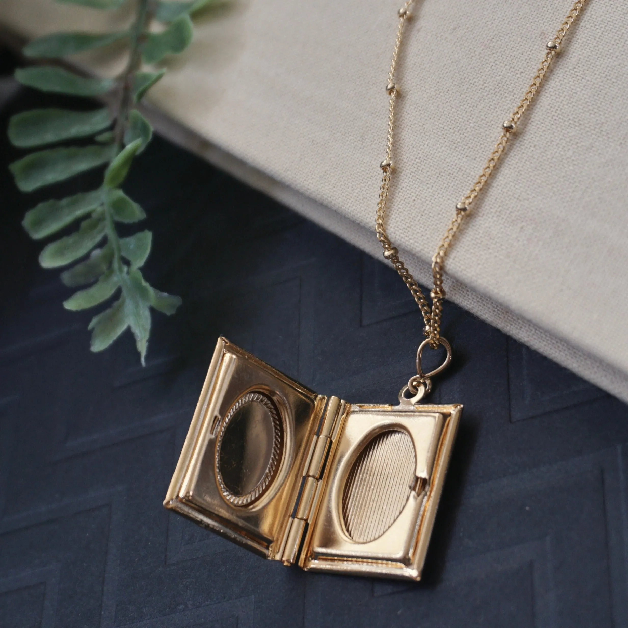 Book Locket Necklace