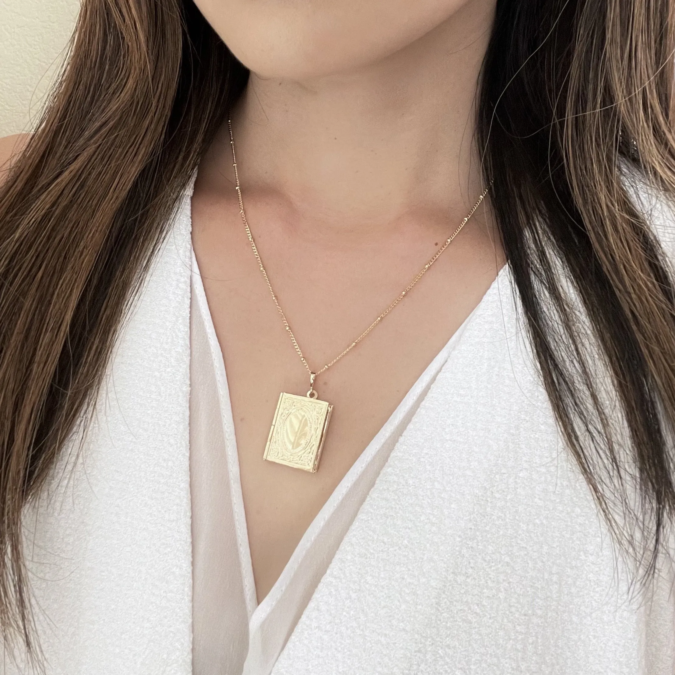 Book Locket Necklace