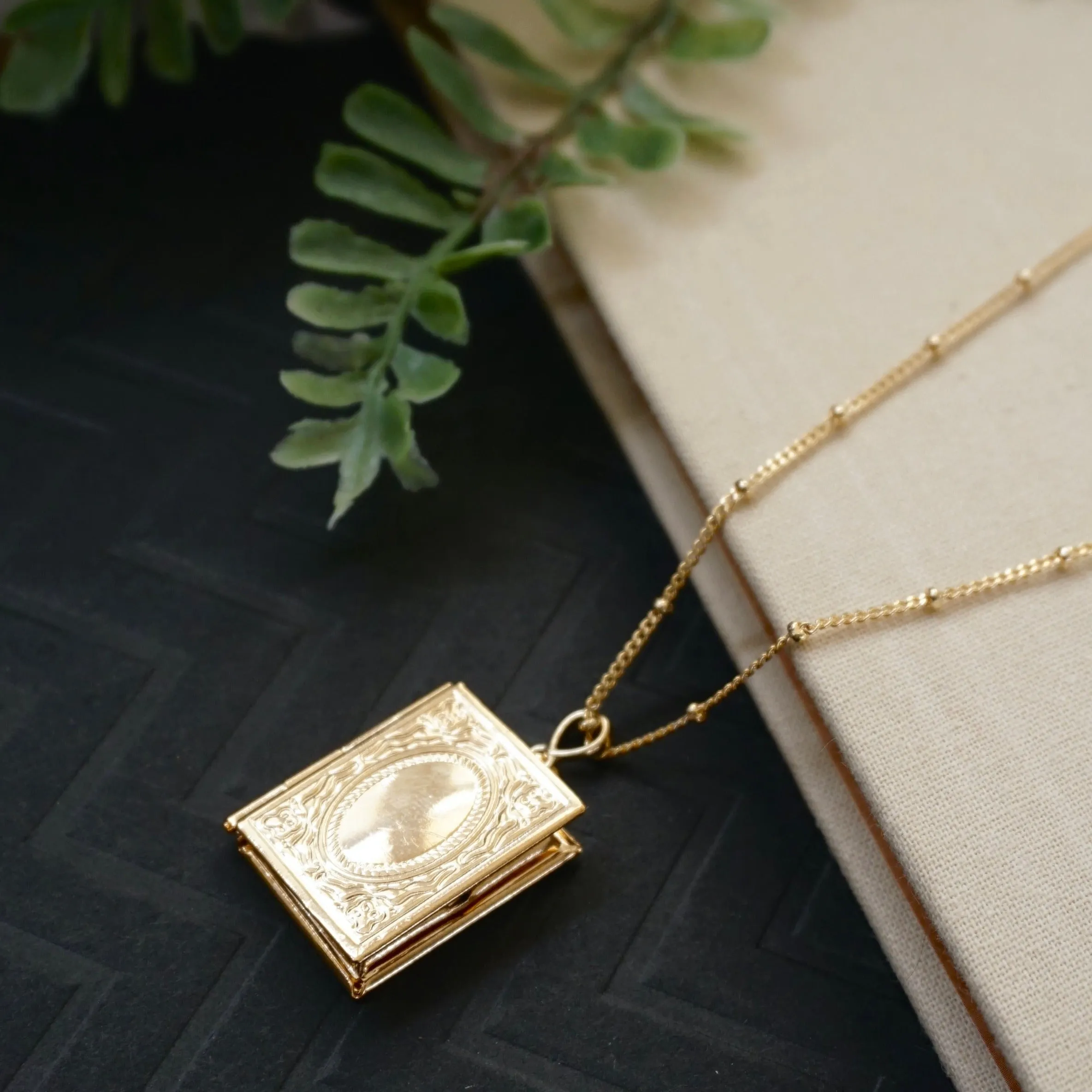 Book Locket Necklace