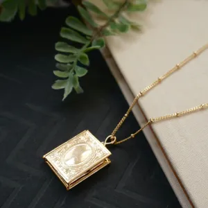 Book Locket Necklace