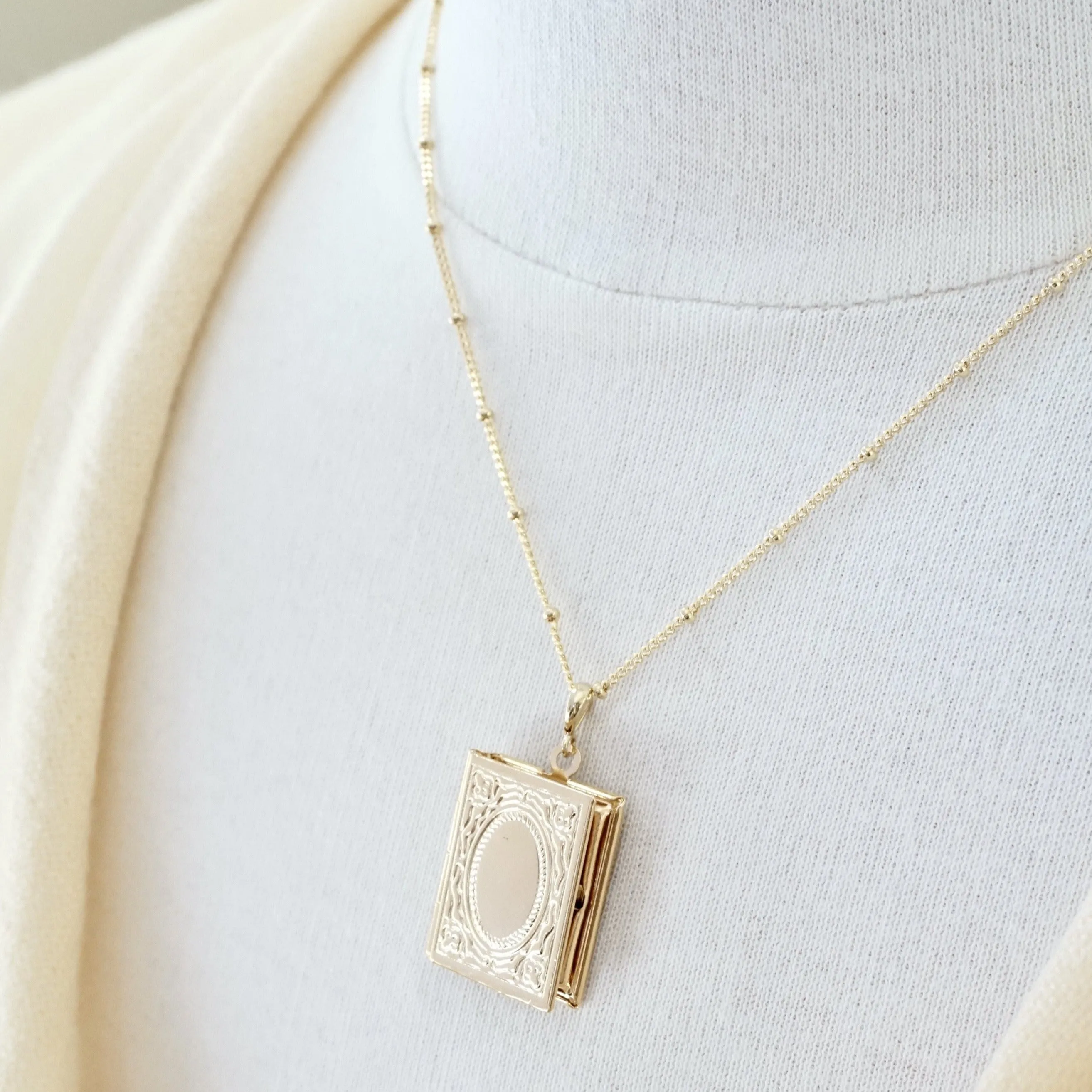 Book Locket Necklace