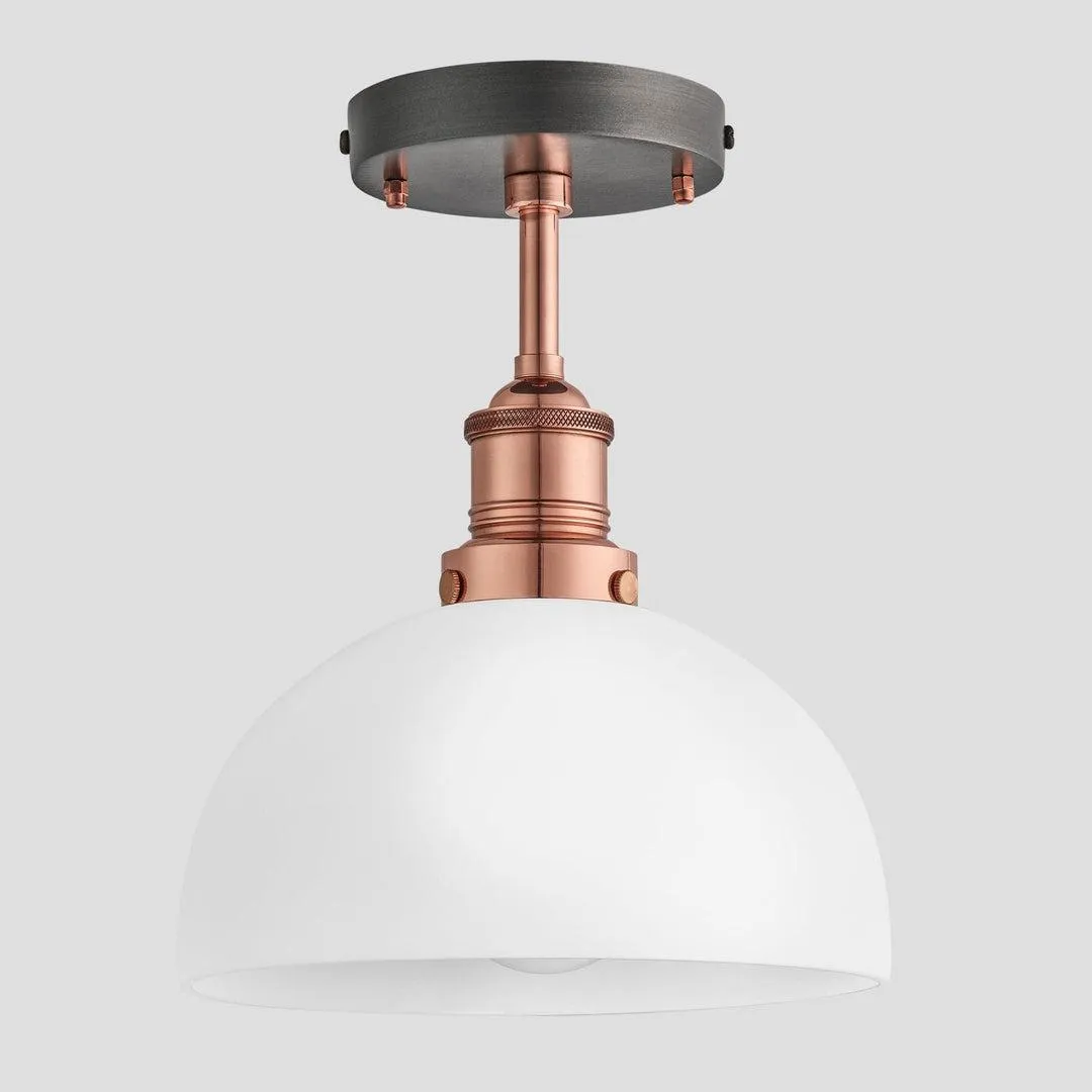 Brooklyn Opal Glass Dome Flush Mount Light - 8 Inch