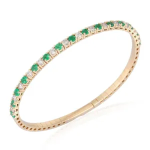 Diamond Emerald Bangle Bracelet
