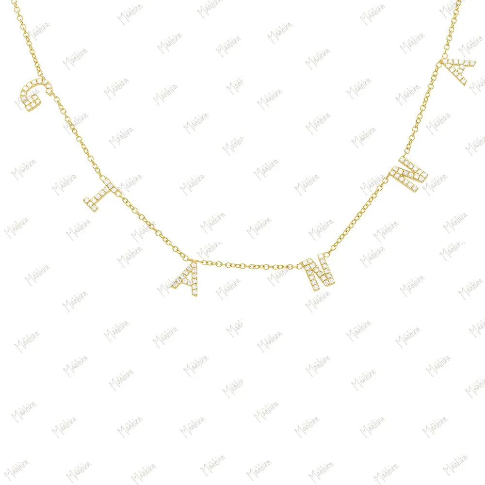 Diamond G I A N N A Letter Necklace