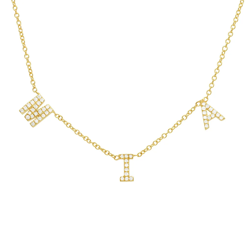 Diamond G I A N N A Letter Necklace