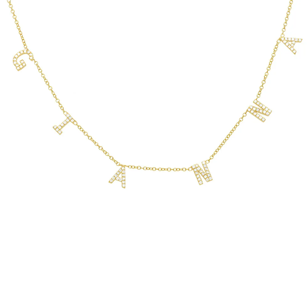 Diamond G I A N N A Letter Necklace