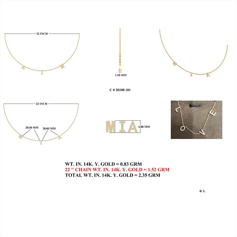 Diamond G I A N N A Letter Necklace