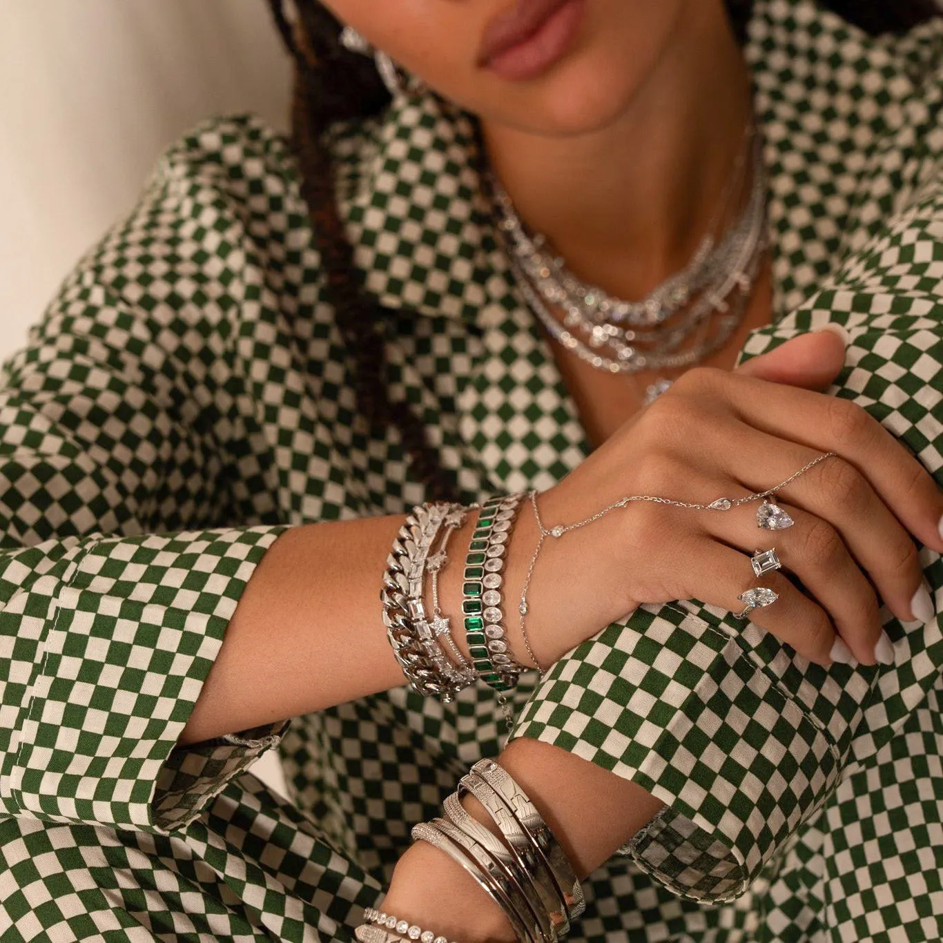 Emerald Shape Prong-Set Tennis Bracelet