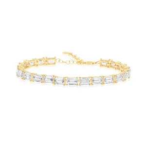 Emerald Shape Prong-Set Tennis Bracelet
