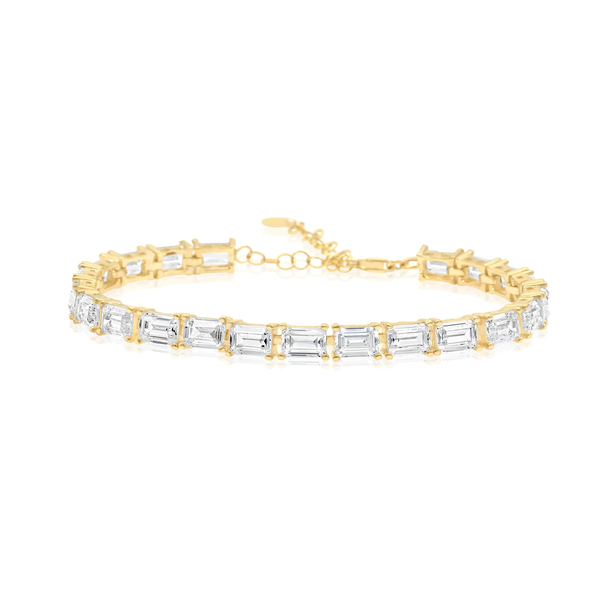 Emerald Shape Prong-Set Tennis Bracelet