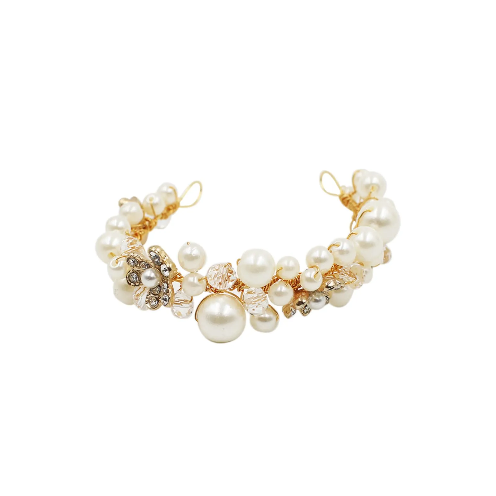 Girls Bridesmaid Pearl Bracelet Crystal Wedding Prom Party Wedding Accessories