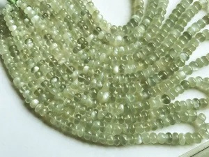 Green Moonstone Smooth Rondelle Beads