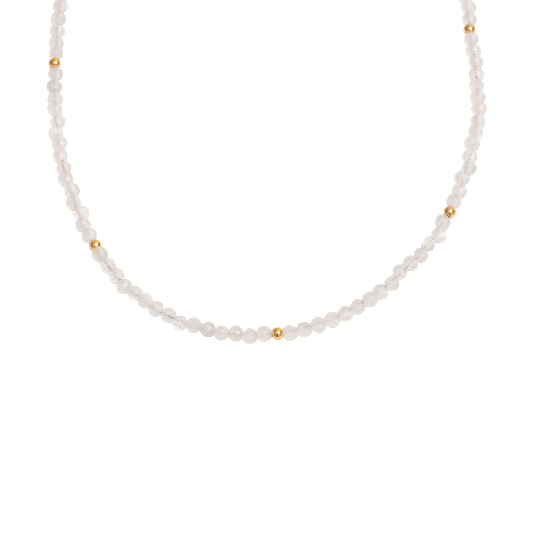 KLARA SEMI PRECIOUS NECKLACE - MOONSTONE (CLEAR)