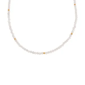 KLARA SEMI PRECIOUS NECKLACE - MOONSTONE (CLEAR)