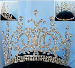 Lady Windsor Rhinestone Tiara - Silver