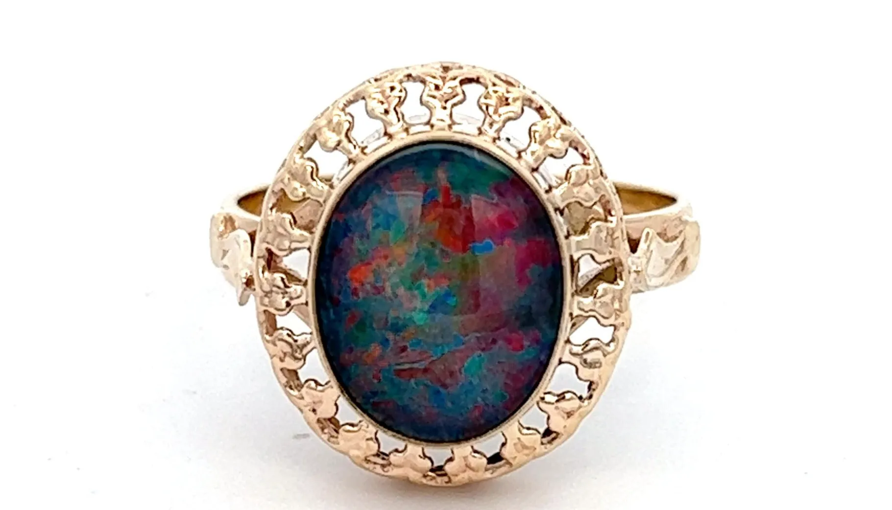 Opal Triplet 9ct Yellow Gold Dress Ring