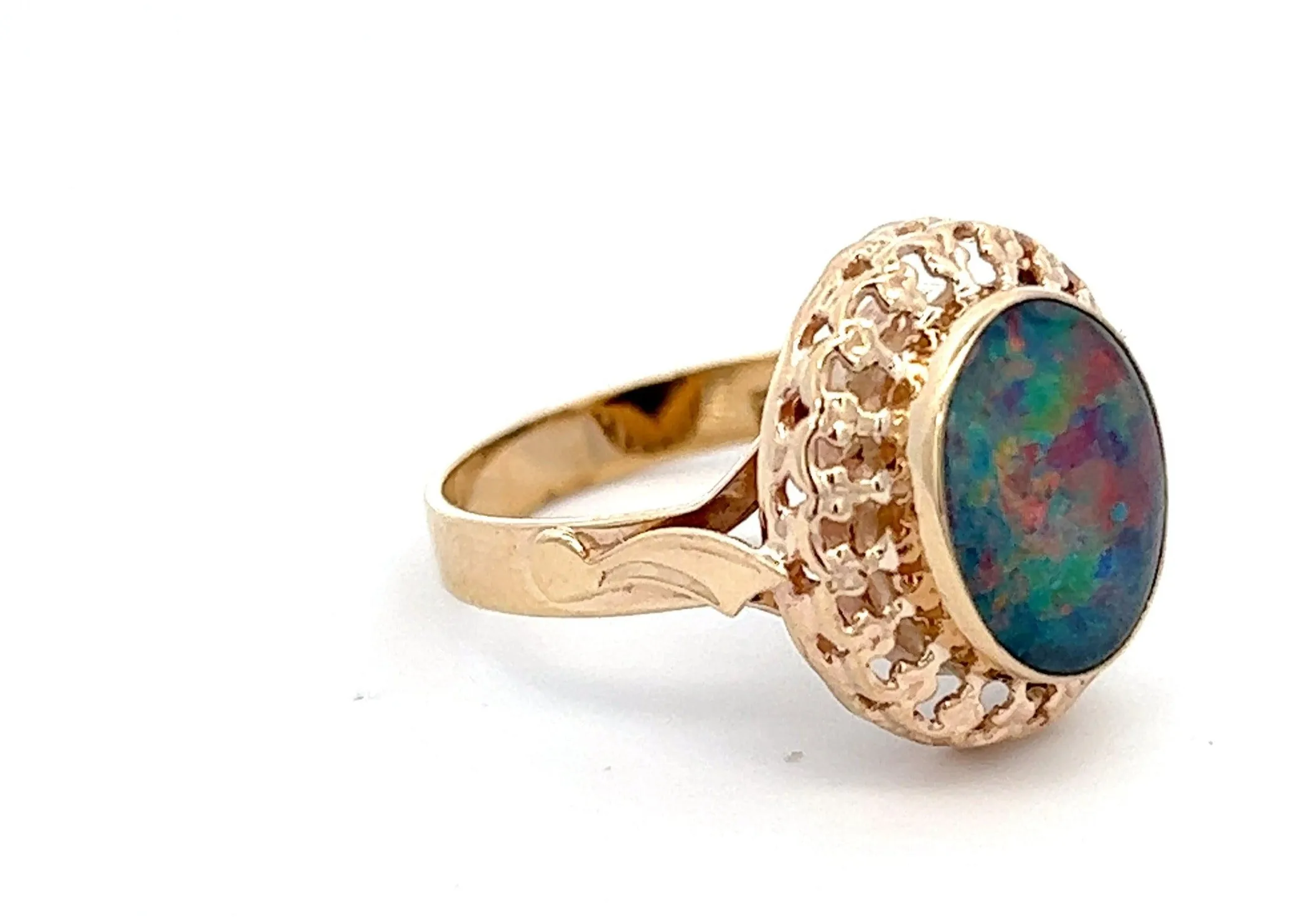 Opal Triplet 9ct Yellow Gold Dress Ring