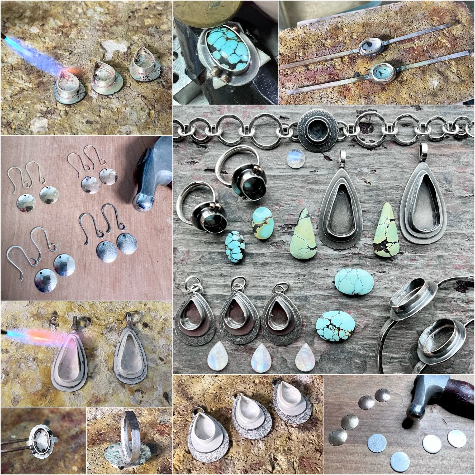Rainbow Moonstone Sterling Silver Pendant | Natural Stone Teardrop Cabochon