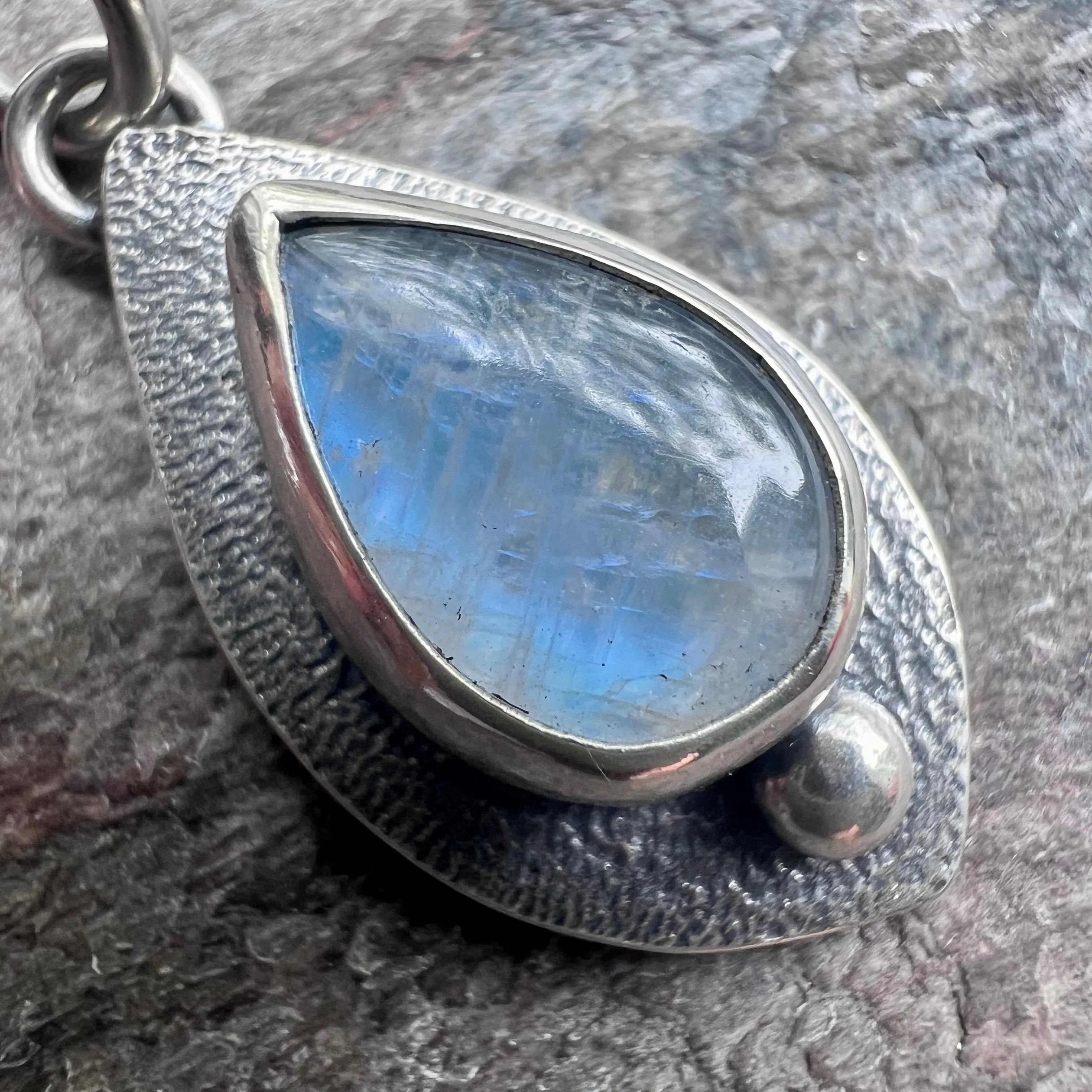 Rainbow Moonstone Sterling Silver Pendant - One-of-a-Kind Handmade Pendant