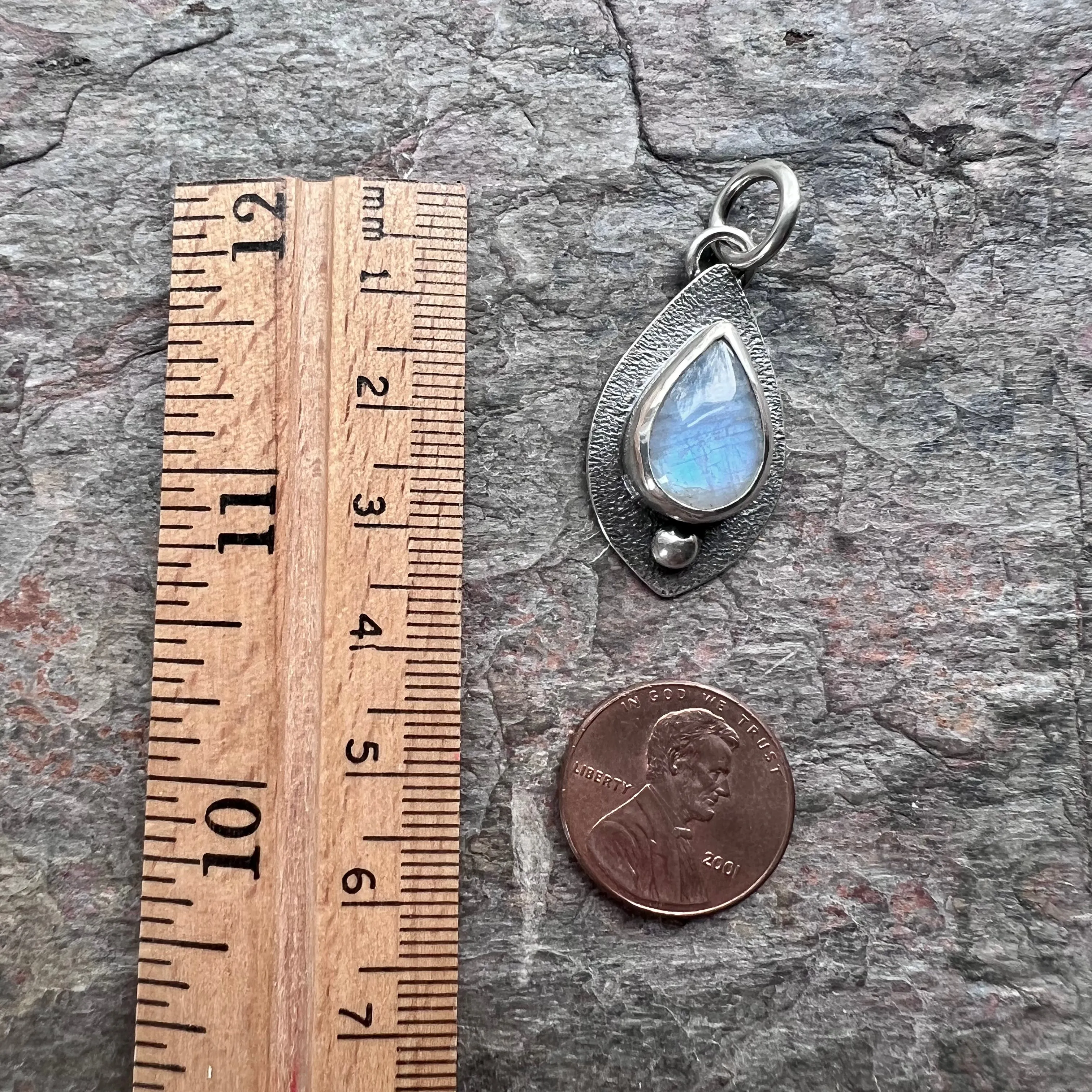 Rainbow Moonstone Sterling Silver Pendant - One-of-a-Kind Handmade Pendant