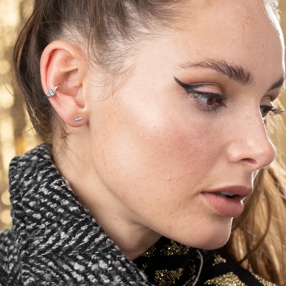 Sparkling Dash Stud Earrings - Gold - SPG-236